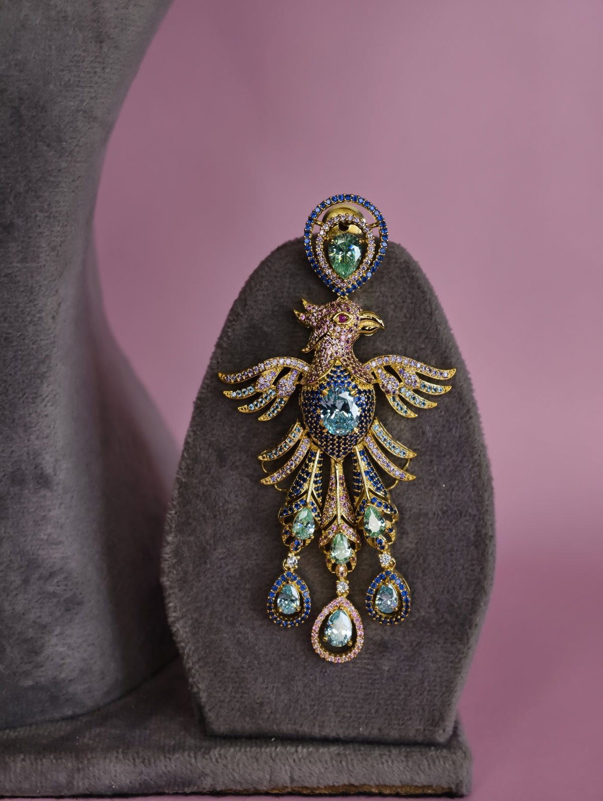 Udaan Zircon Phoenix Necklace & Earring Set