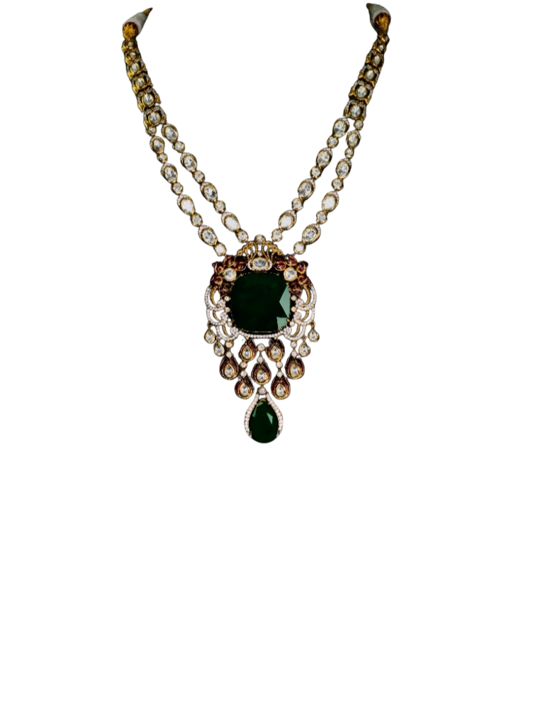 Moissanite long necklace 04