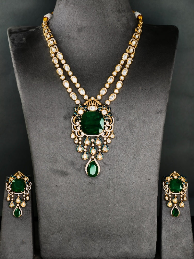 Moissanite long necklace 07
