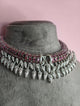 Ruby Zircon Fringe Choker Necklace