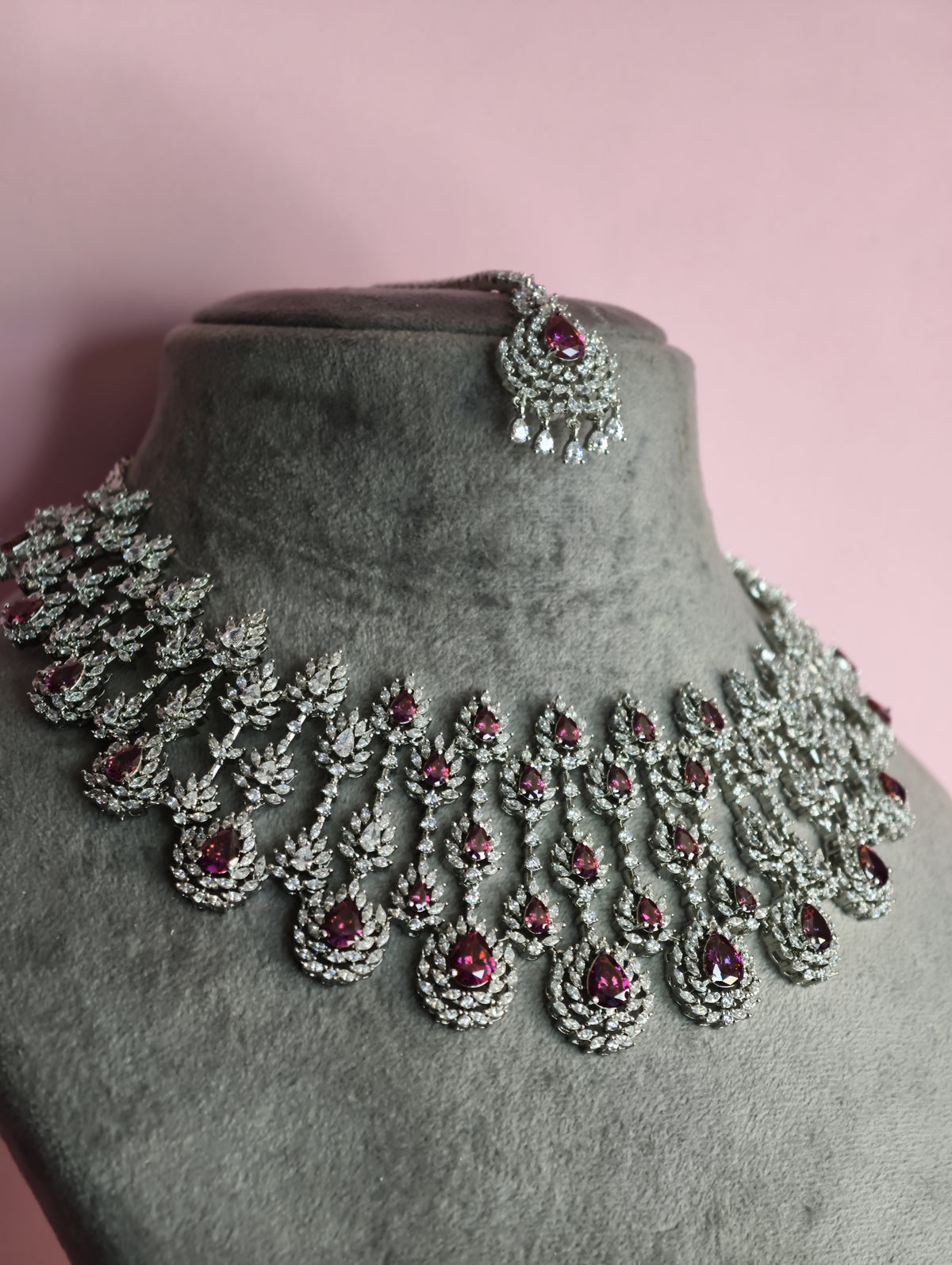 Ruby Zircon NECKLACE SET