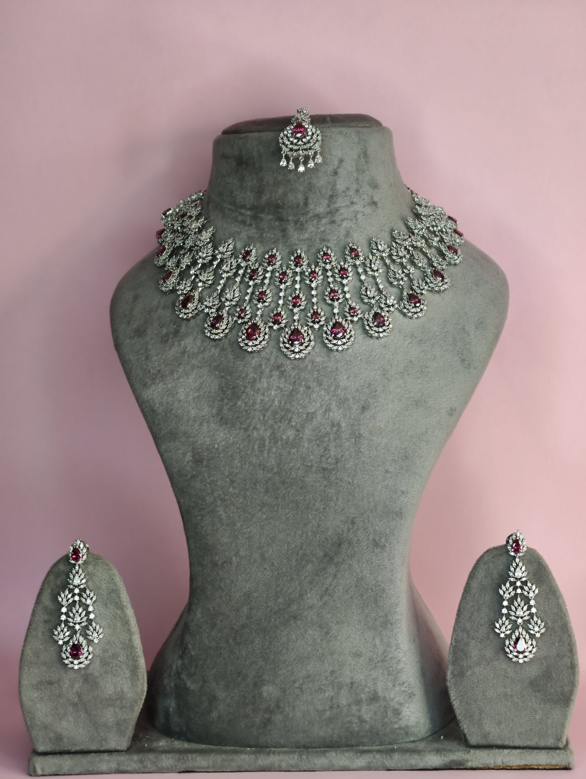 Ruby Zircon NECKLACE SET
