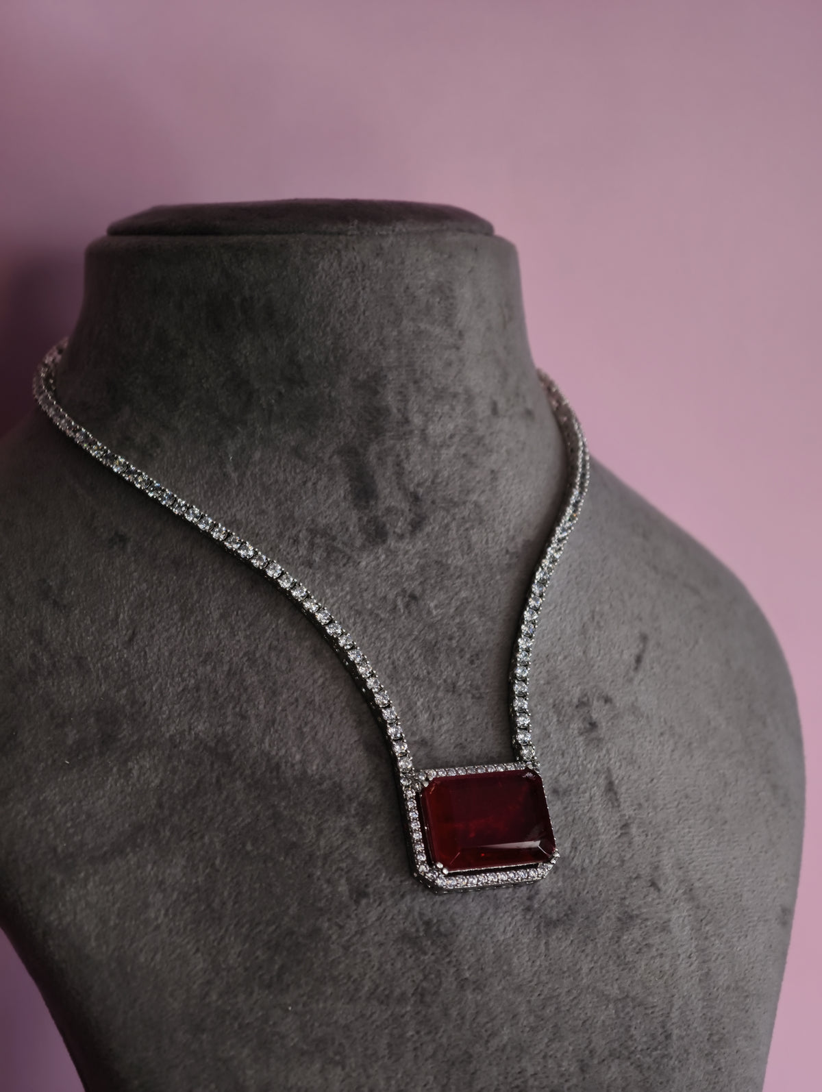 Ruby Mini Solitaire Necklace