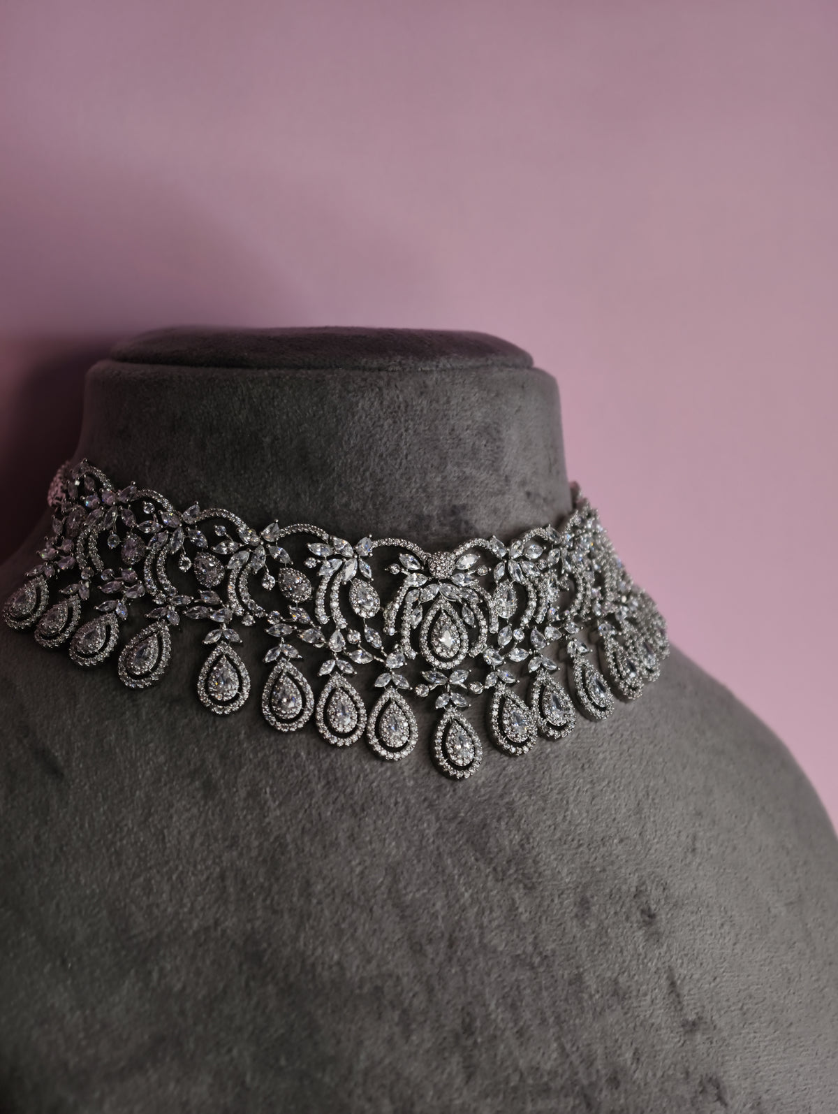 Sitara Diamond-Finish Zircon Choker & Earring Set