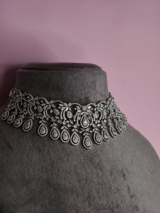 Sitara Diamond-Finish Zircon Choker & Earring Set