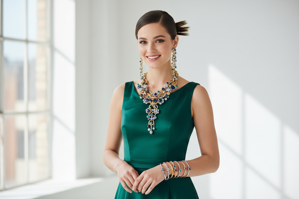 girl waering jewellary